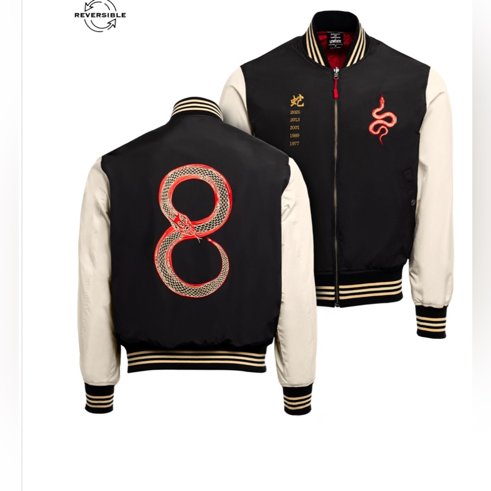 SOCIETY OF threads LEVITATE SNAKE REVERSIBLE BOMBER JACKET size S new with tags